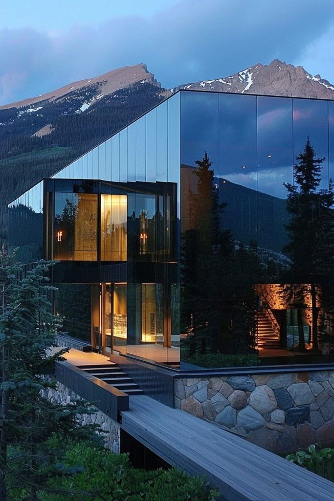 mirror siding mountain home