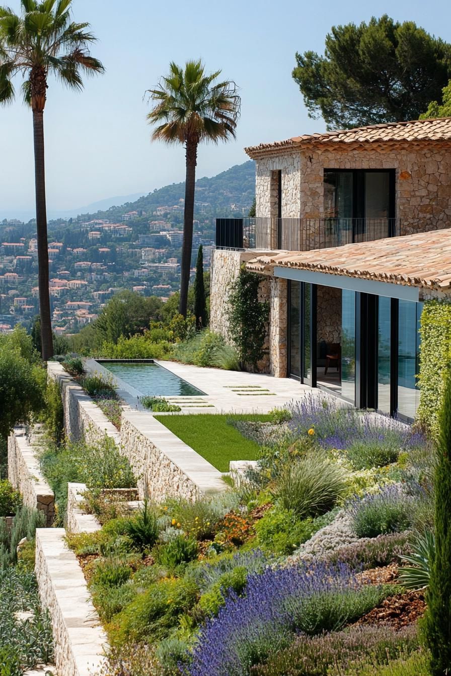 modern French house roof garden with French riviera stunning views 3
