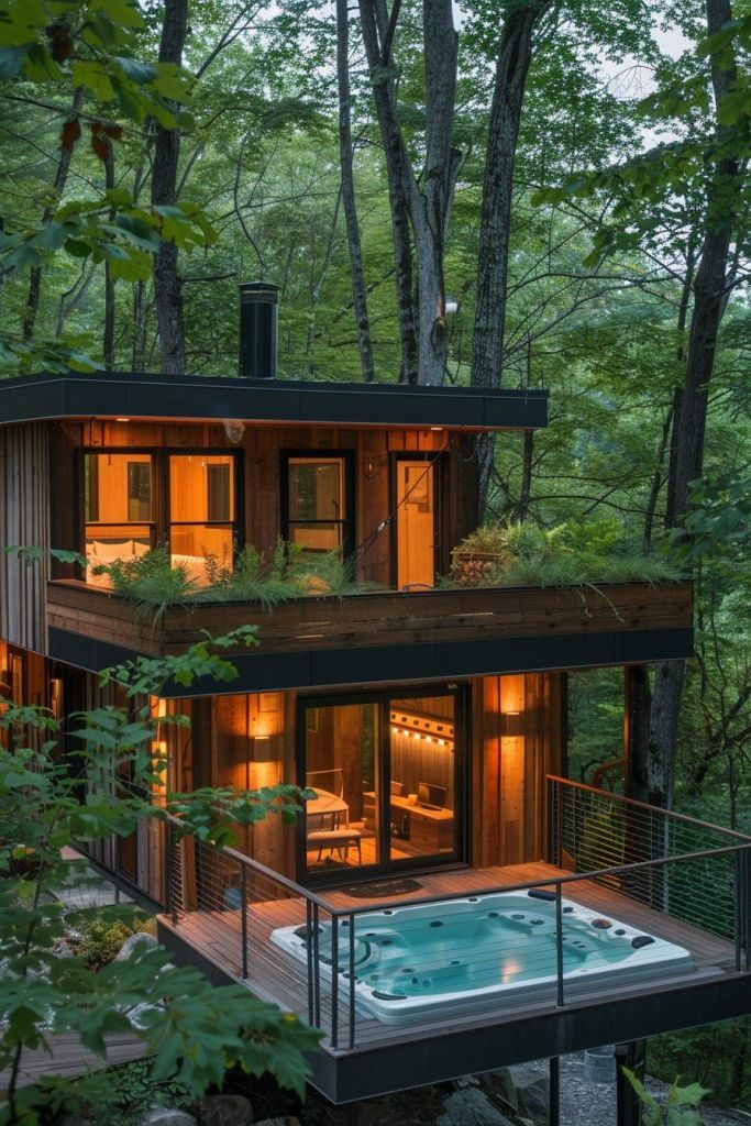 Cabin With an Outdoor Hot Tub