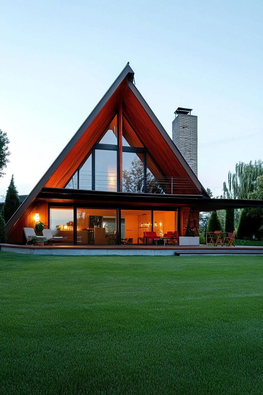 retro style modern house a frame facade vintage chalet style 3