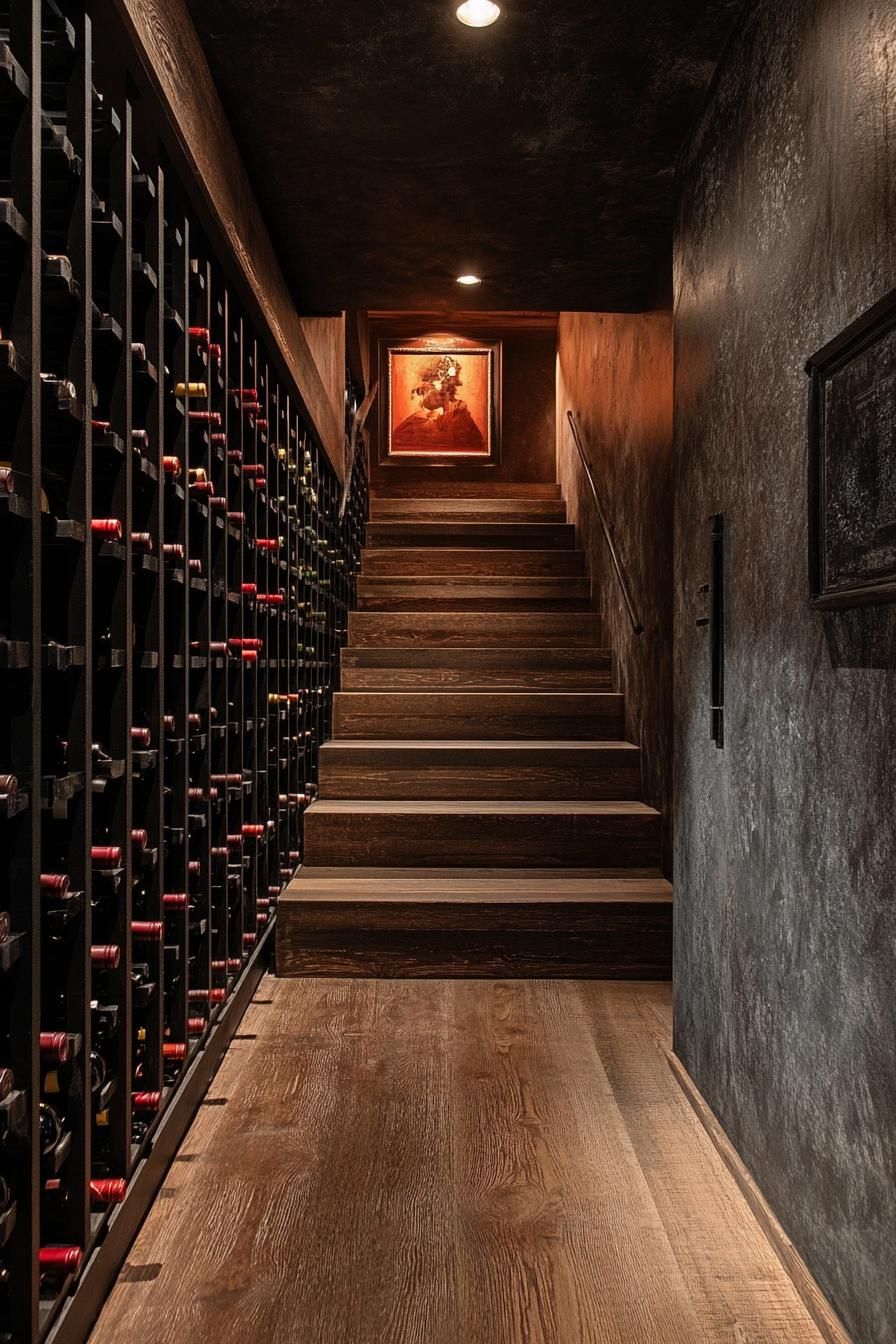 modern suburban mansion wine cellar 3