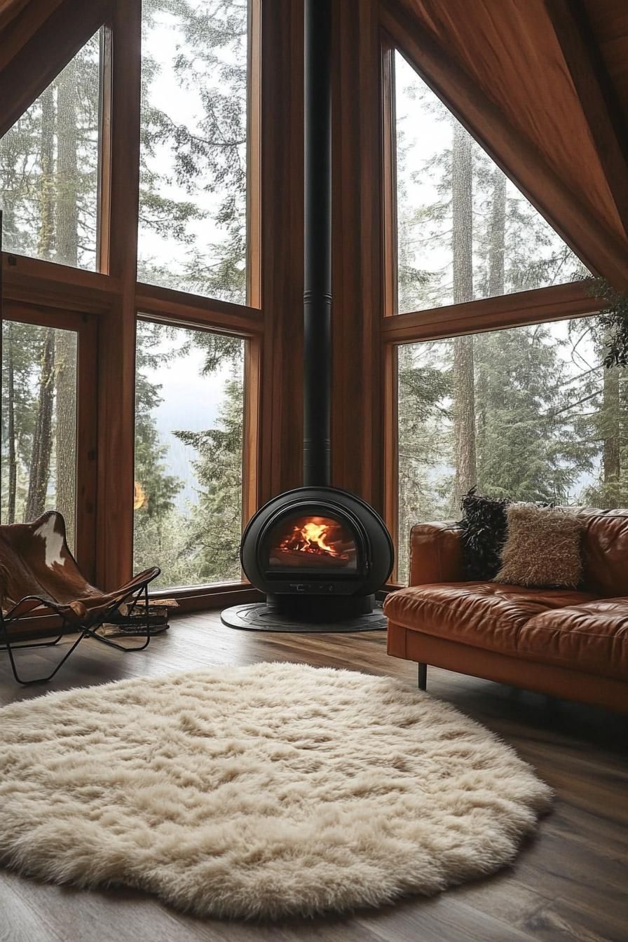 Cabin with a Small Wood Burning Fireplace