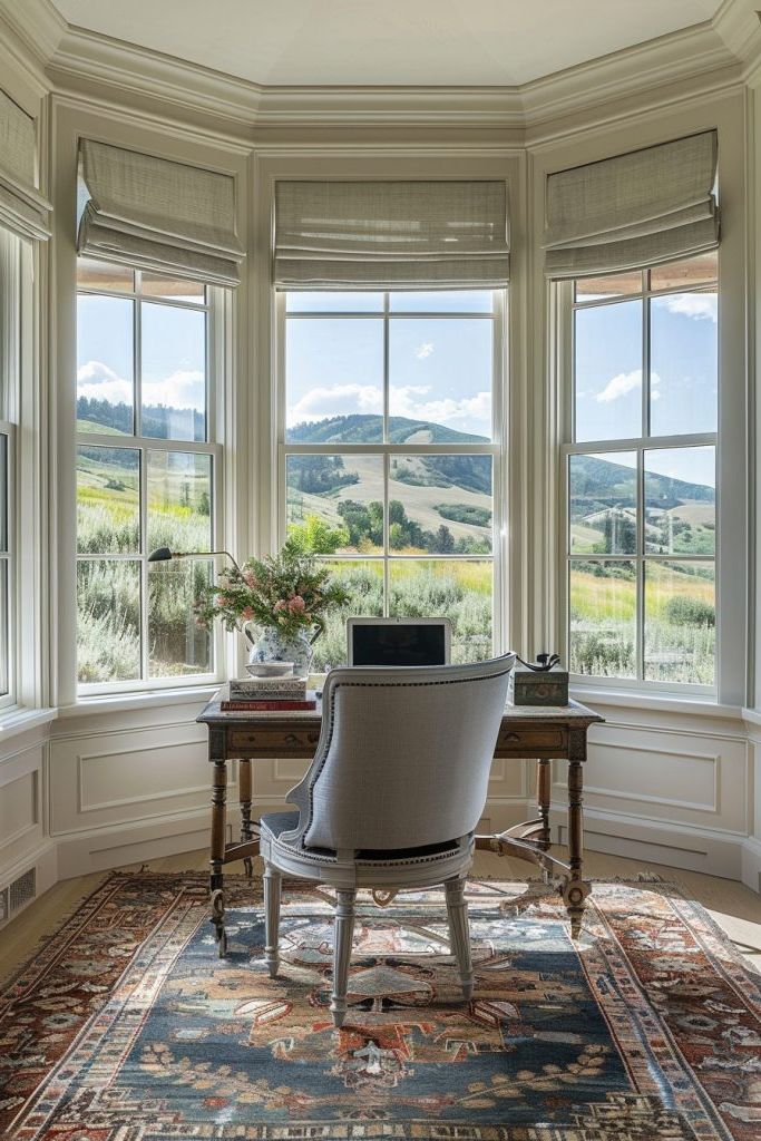 bay window office interior