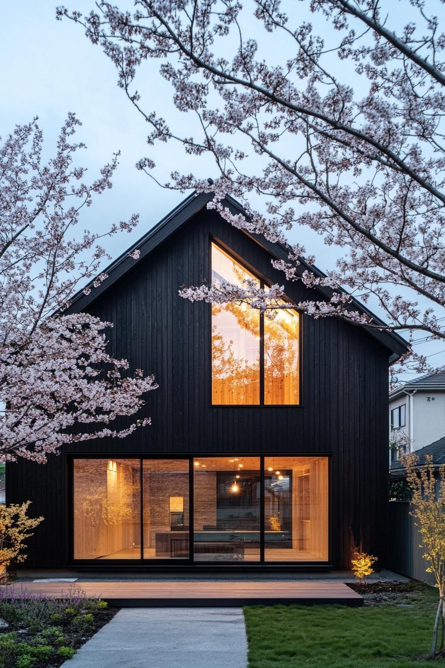 Japanese-inspired Timber Frame With Shou Sugi Ban Siding