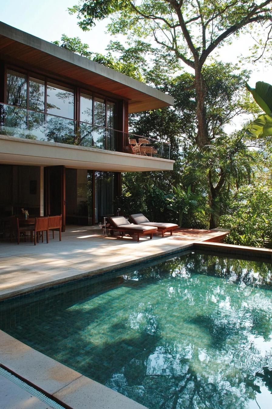 modern house with minimalist pool and geometric landscaping 3