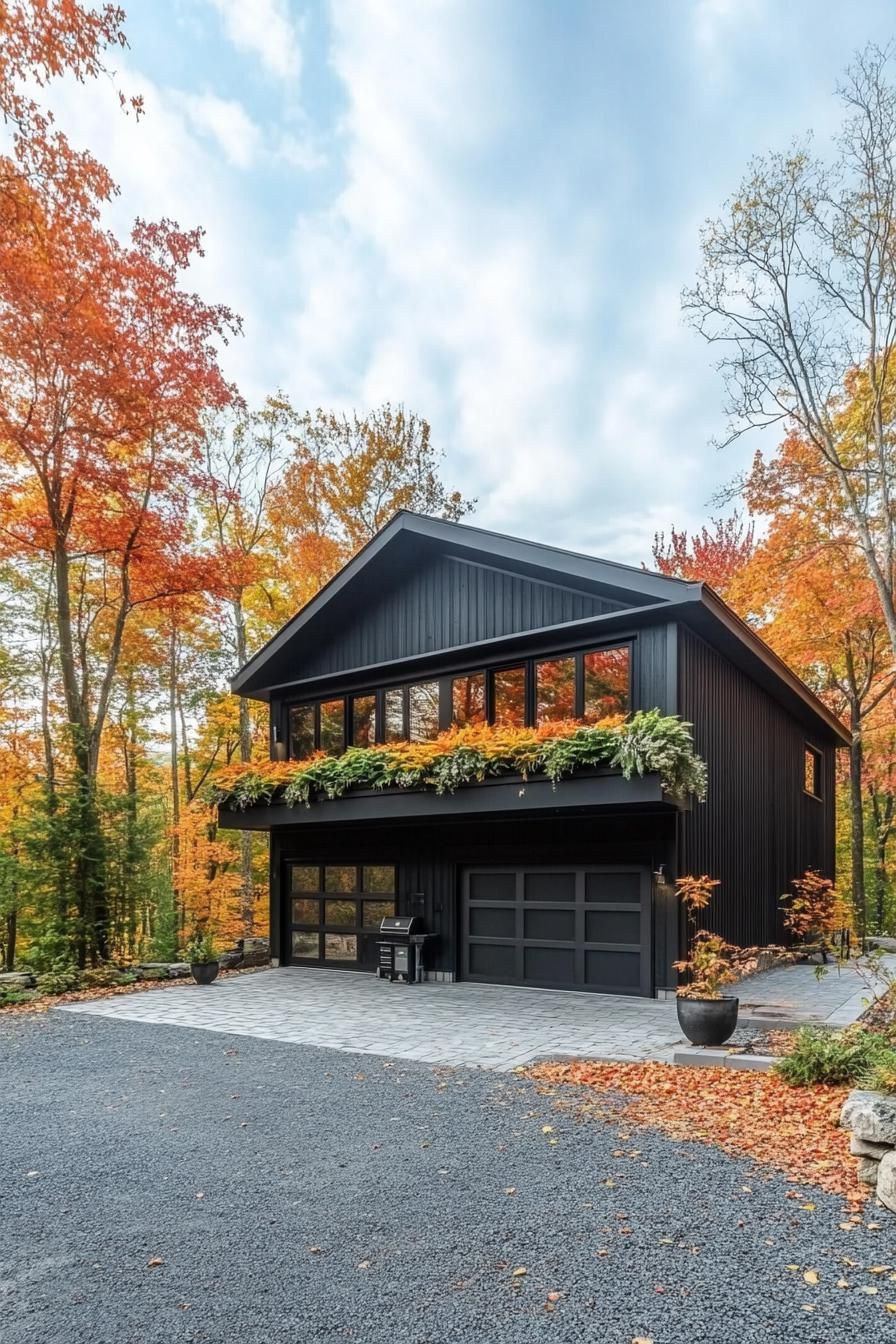 modern house garage with vertical garden facade stunning fall countryside views 3