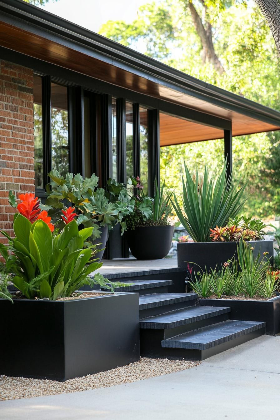 Low-profile, Mid-century Planters