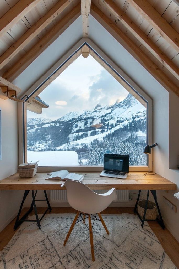 attic office with a window
