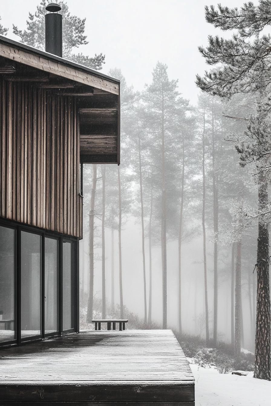 Rustic Wood With Modern Aluminum Framing and Detailing