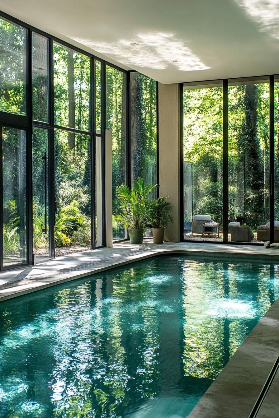 Indoor-outdoor Pool With Sliding Glass Doors