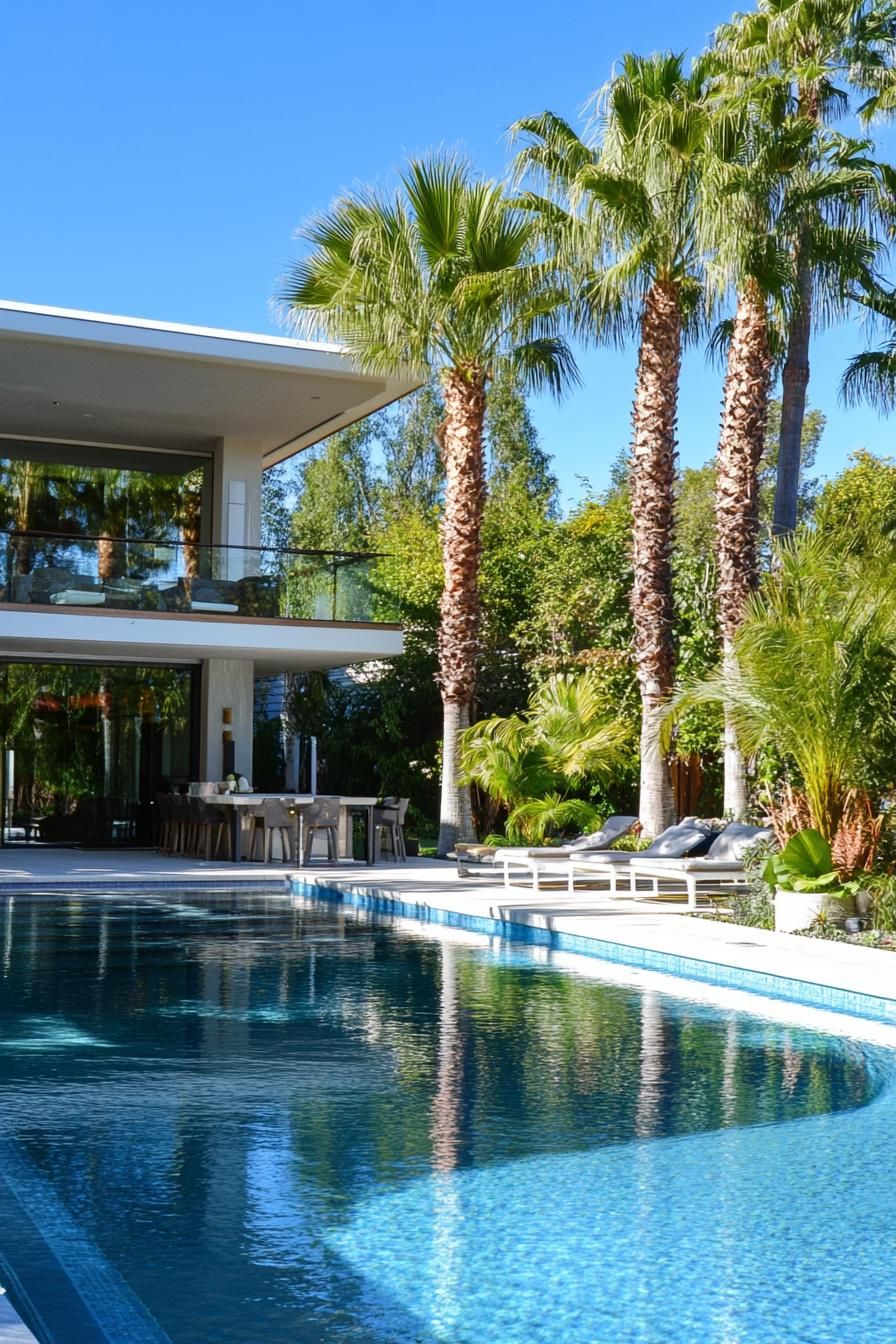 Tropical-themed Pool With a Swim-up Bar