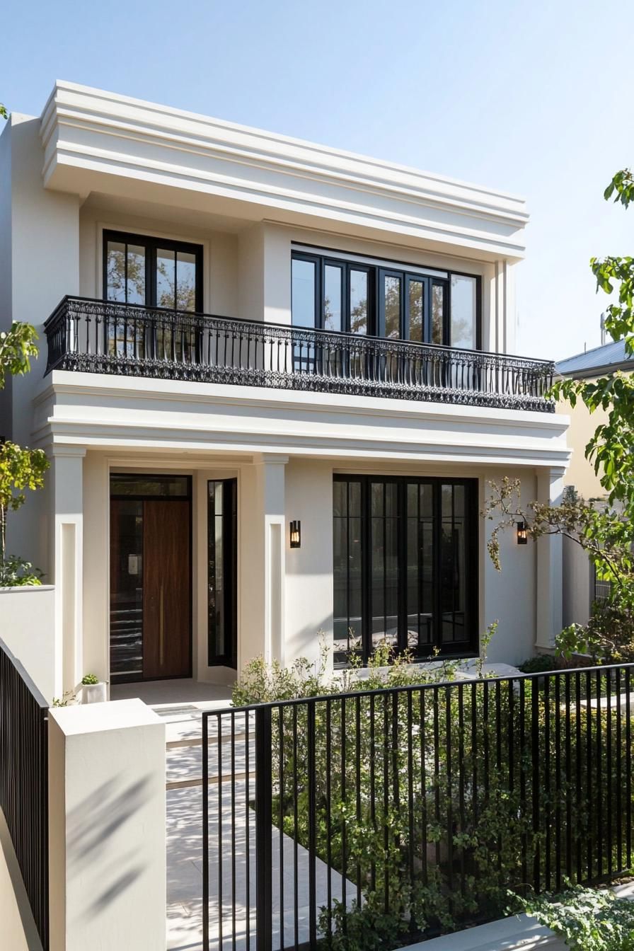 modern terrace house art deco facade 3