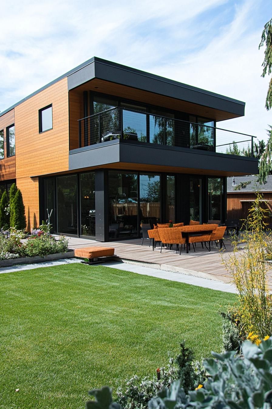 modern house yard with modular outdoor furniture 2