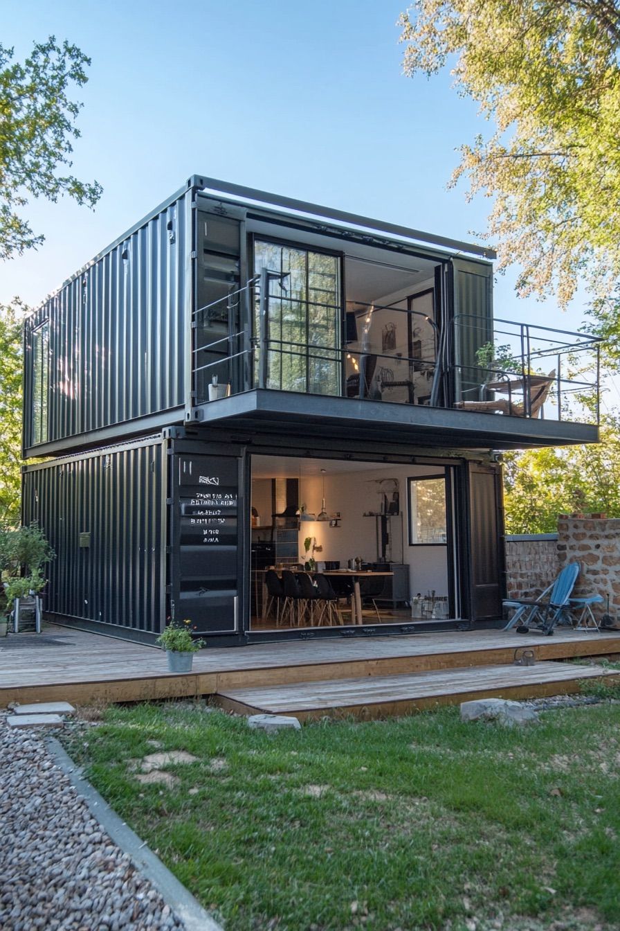 shipping container house industrial chic 4