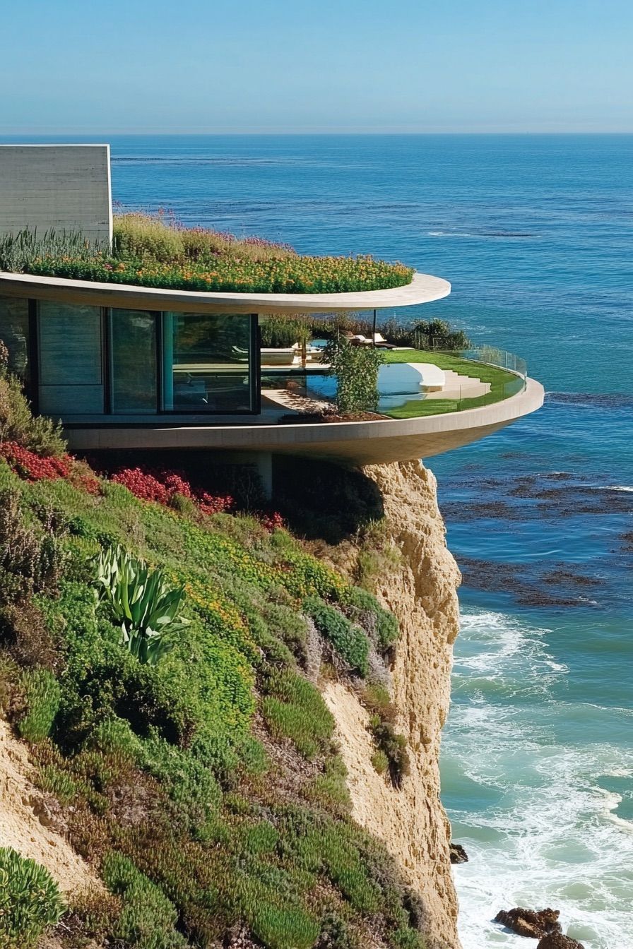 Circular Eco-friendly Home With Living Roof