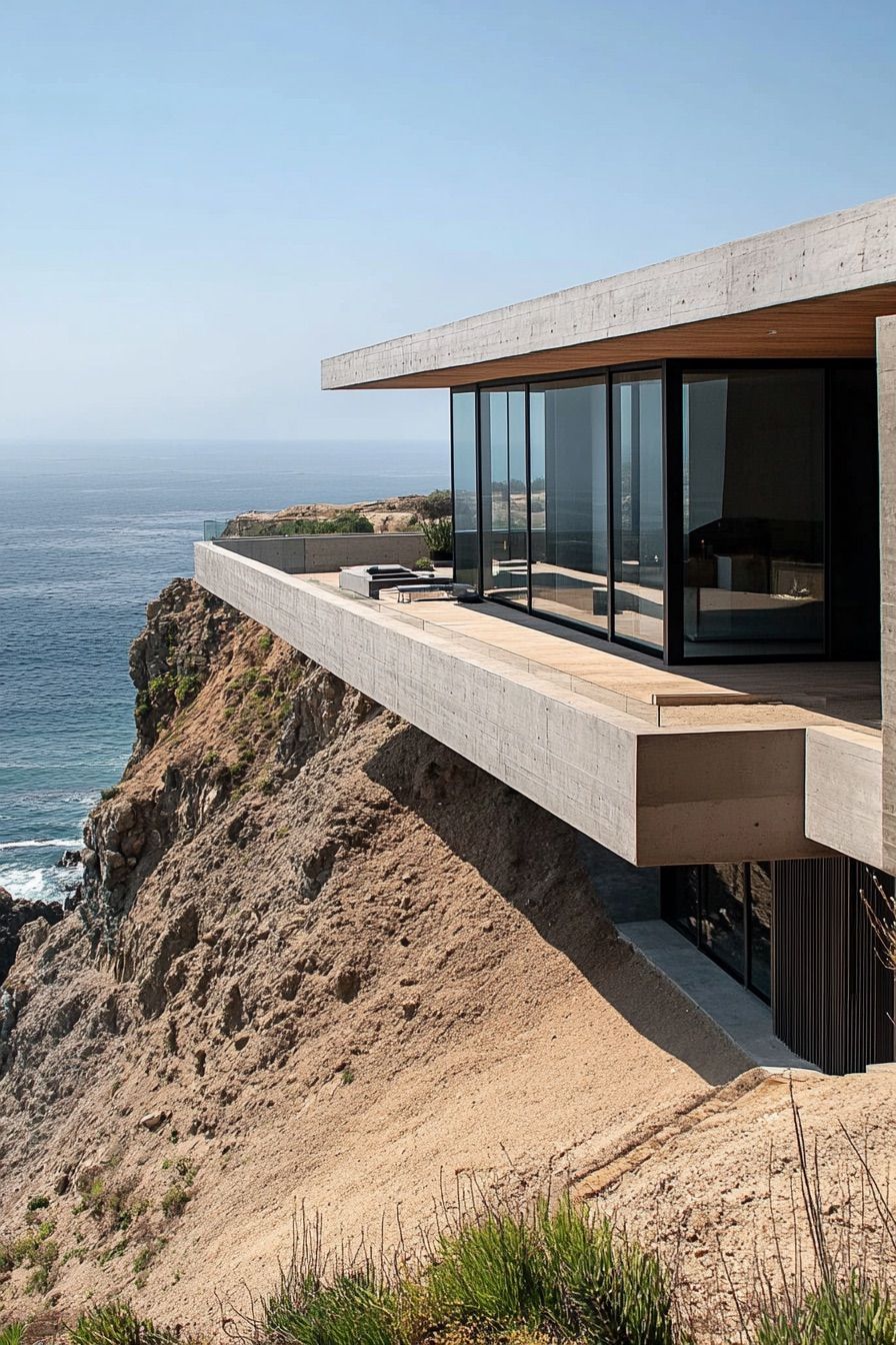 Split-level Home With Integrated Cliffside Elevator
