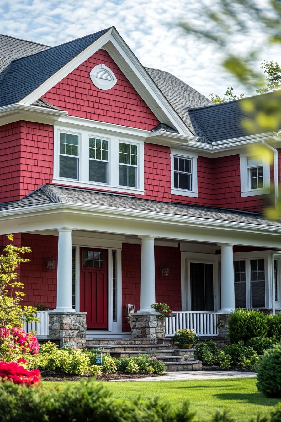 Picturesque Red Home With Character