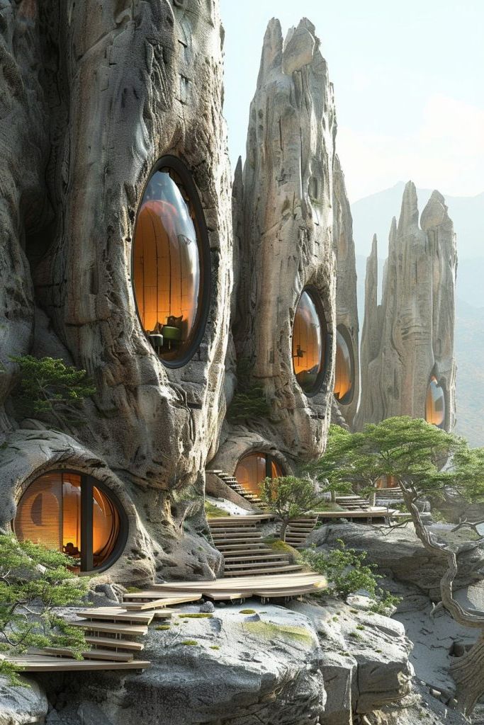 Ancient Ruins, Futuristic Pods