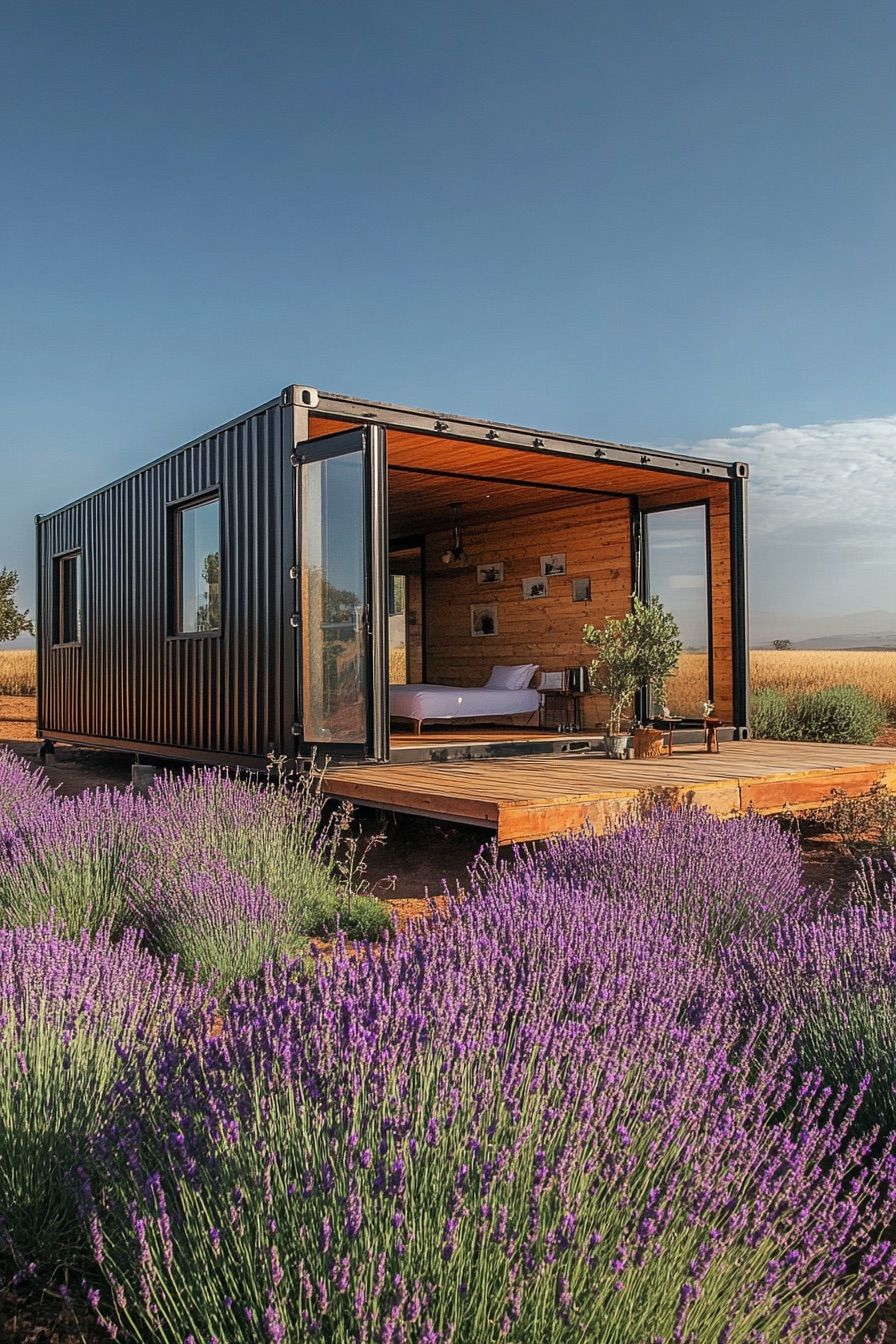 shipping container rustic farmhouse cabin 3