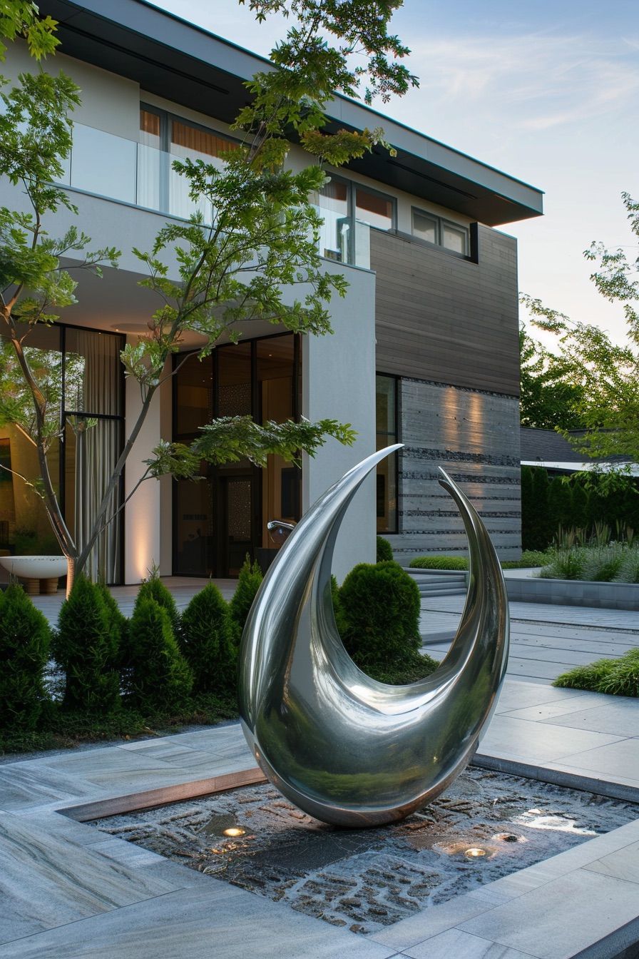 courtyard house garden sculpture