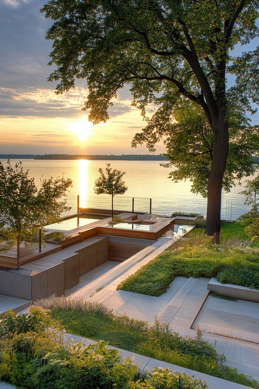 lakeside house rooftop garden 3