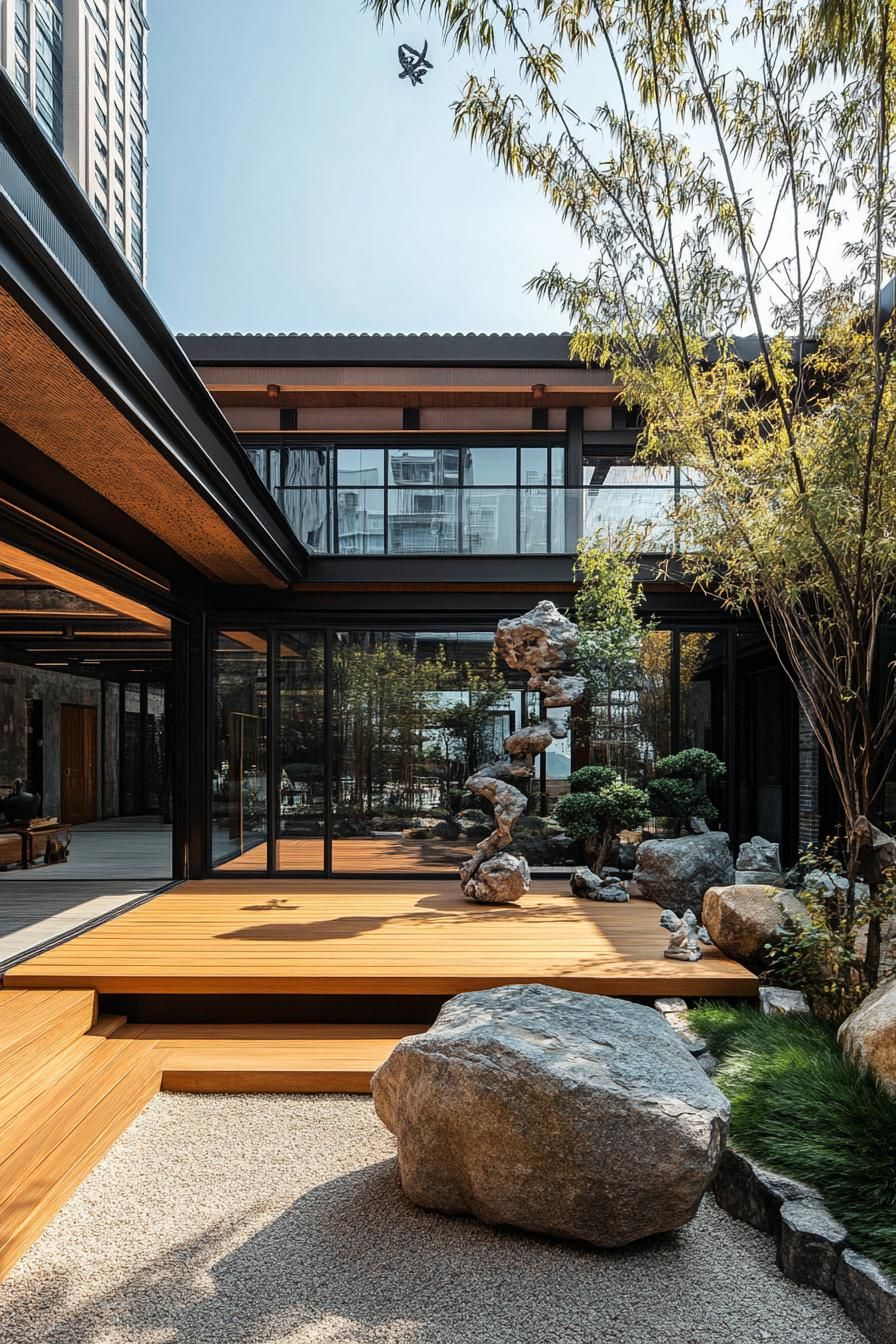 Courtyard With Art Installations