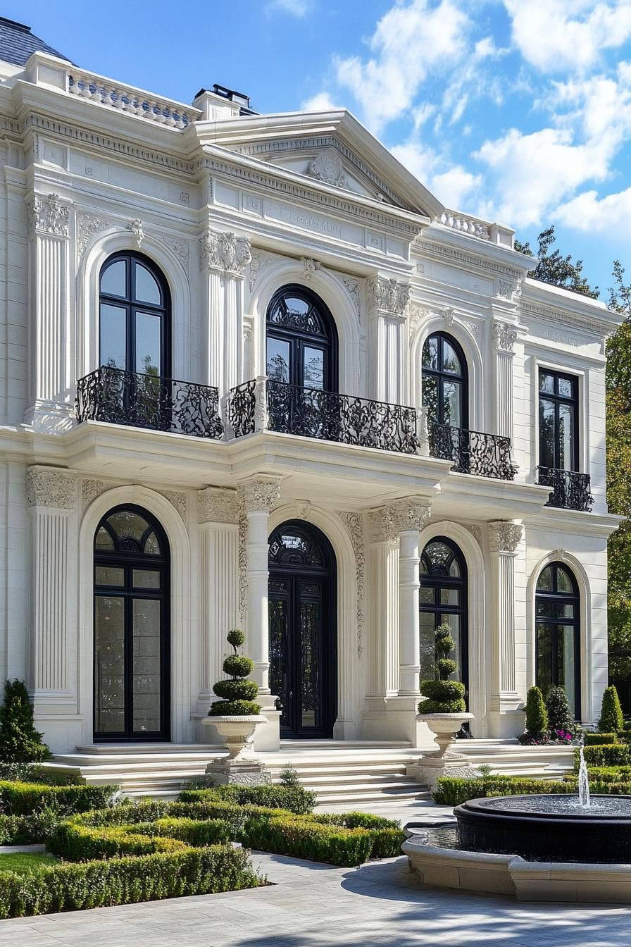 Elegant French Mansion with Ornate Details