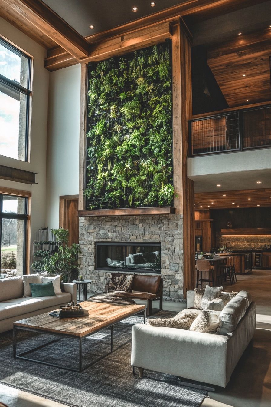 high ceiling indoor vertical garden 2