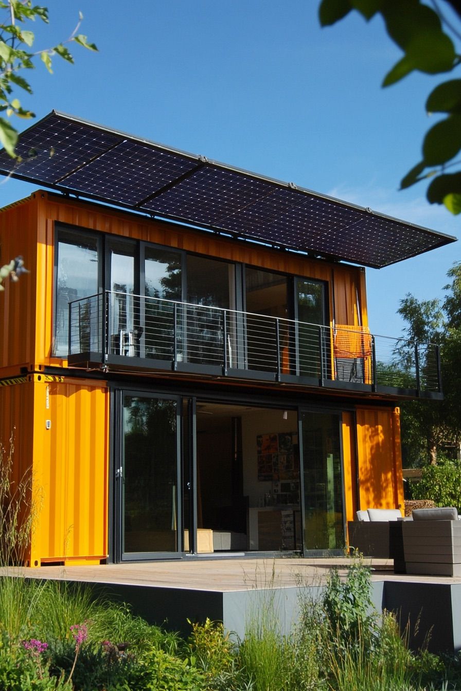 shipping container house solar 2