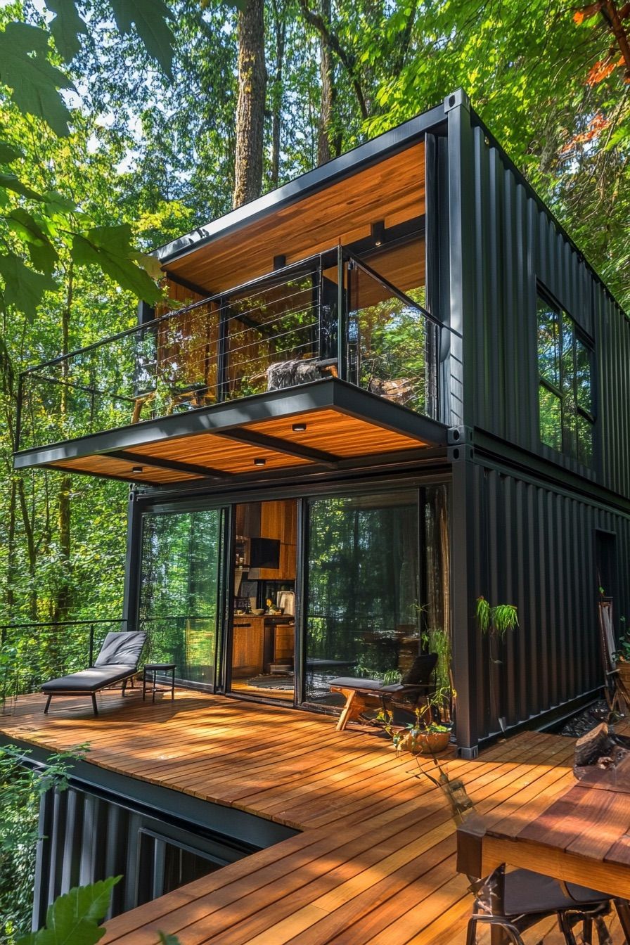 shipping container house deck 3