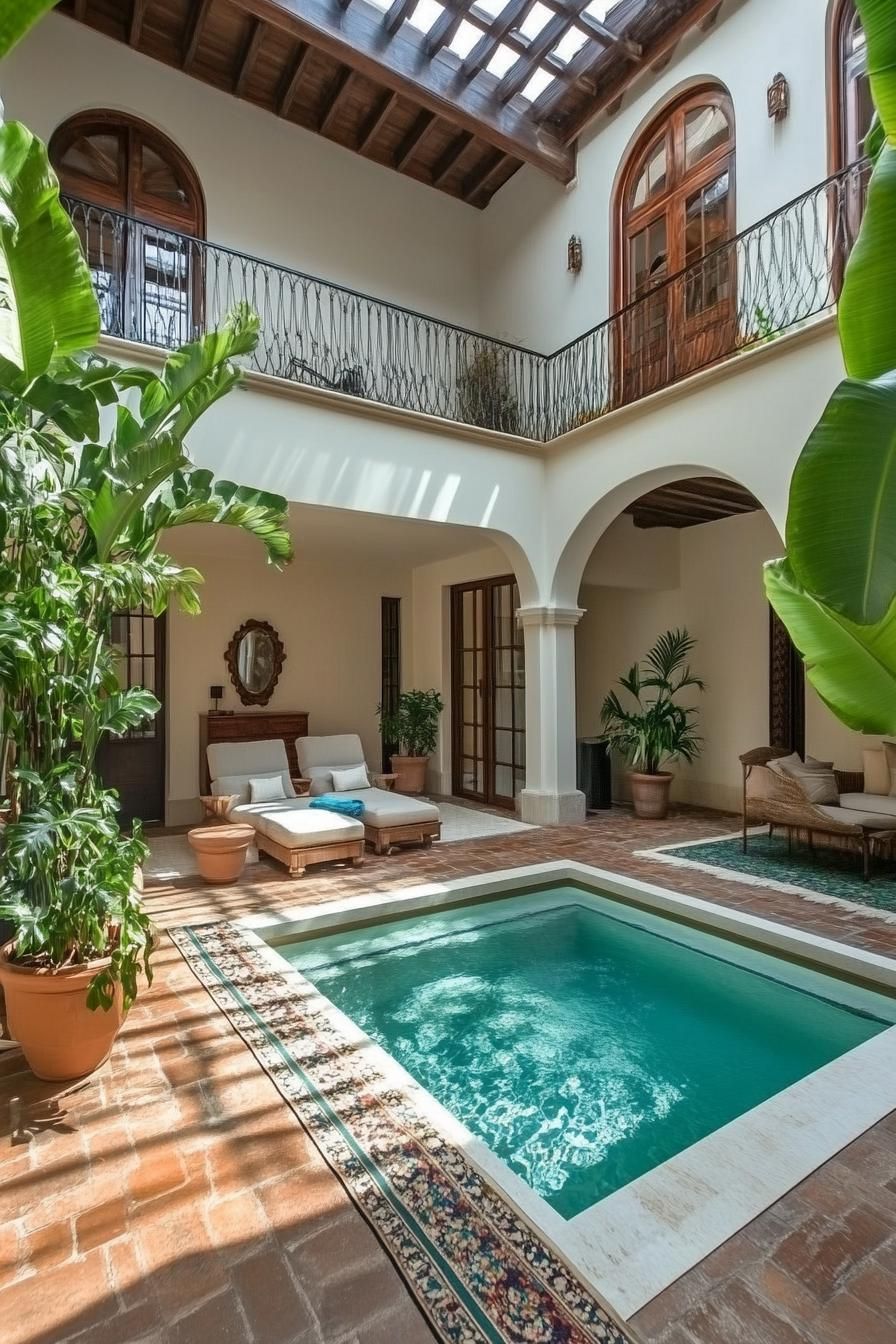 Chic Indoor Courtyard Oasis