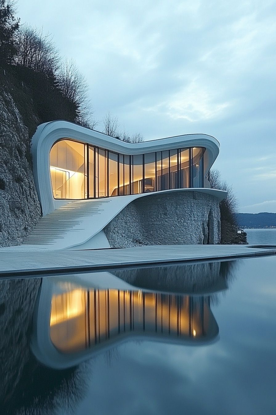 lakeside house futuristic 2