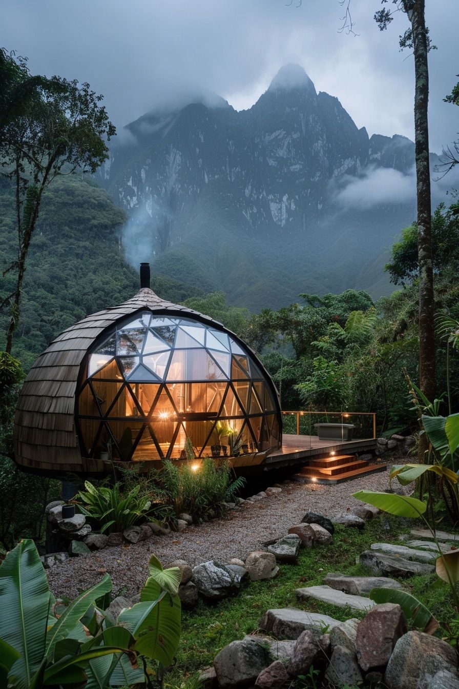 geodesic mountain cabin