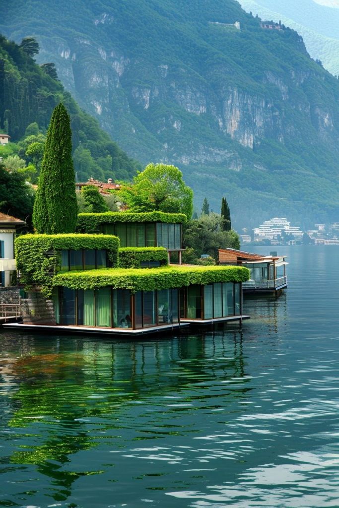 Floating Tiny Homes With Green Roofs