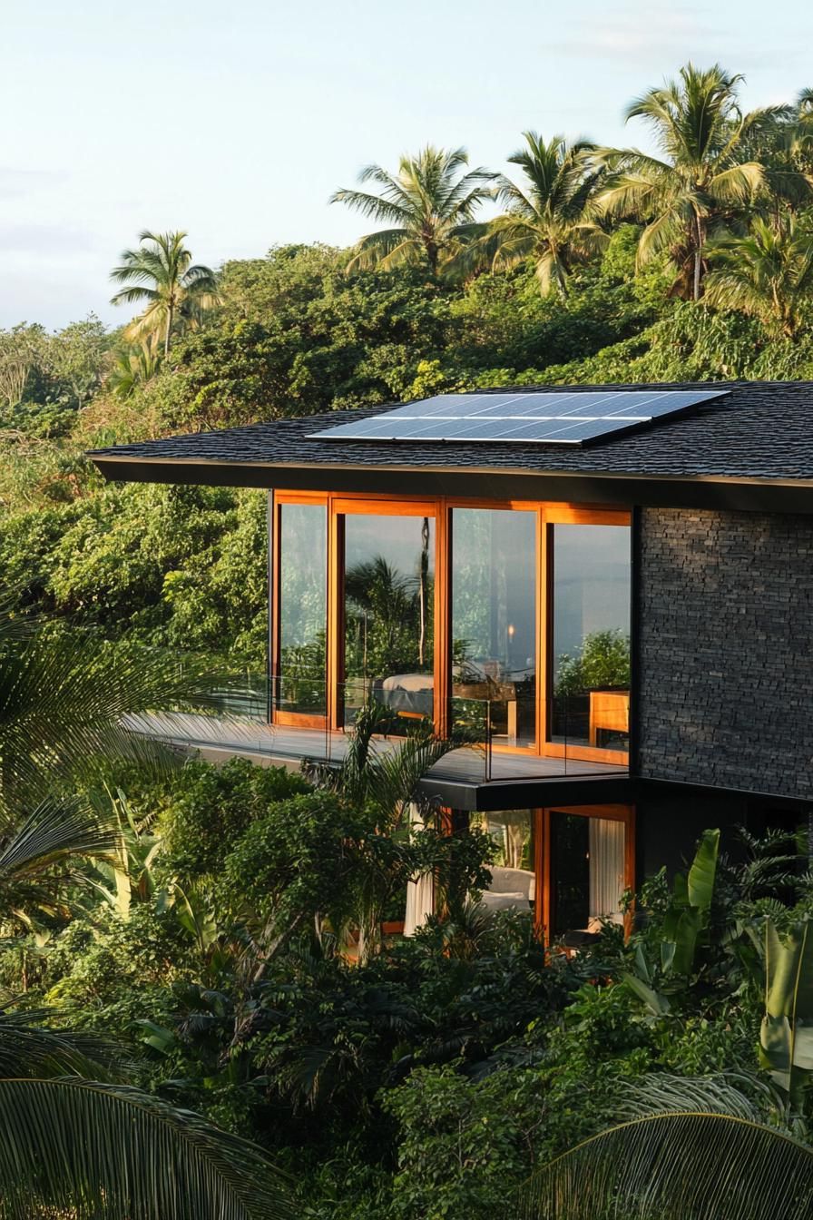Black Shingles With Black Solar Panels