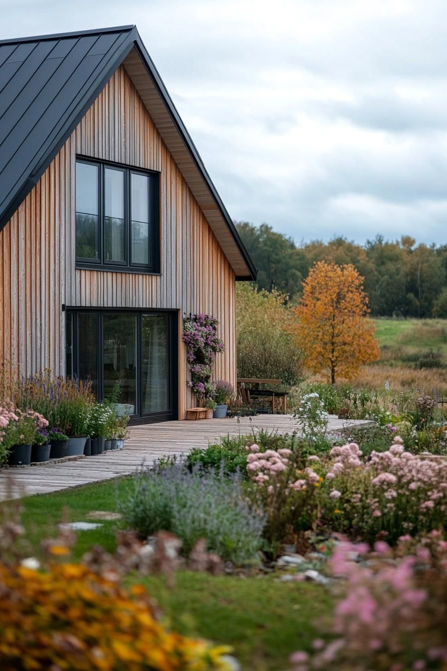 modern farmhouse with vertical garden in beautiful Scandinavian valley 3