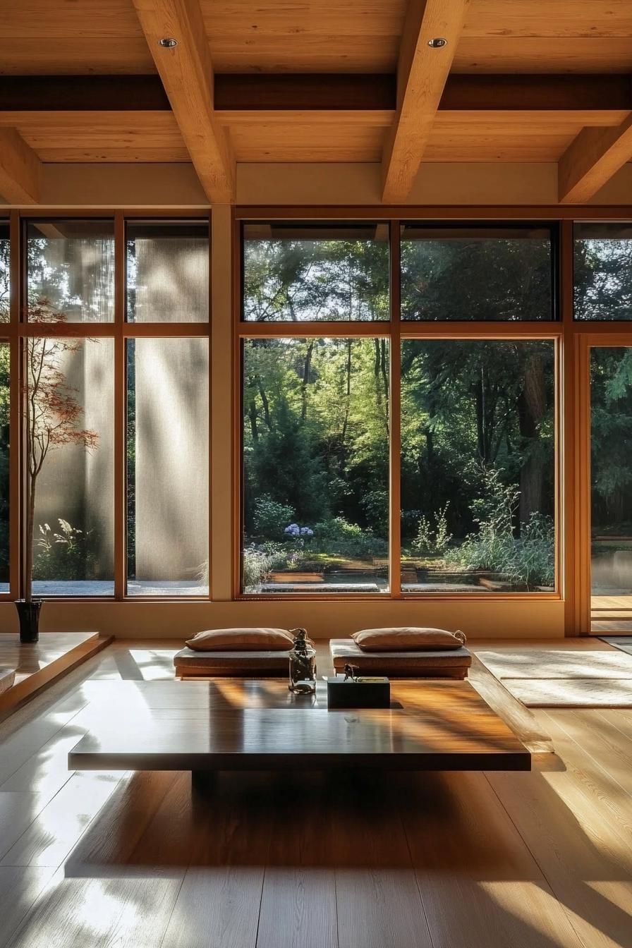 modern japanese style zen home with low profile minimalist furniture 3
