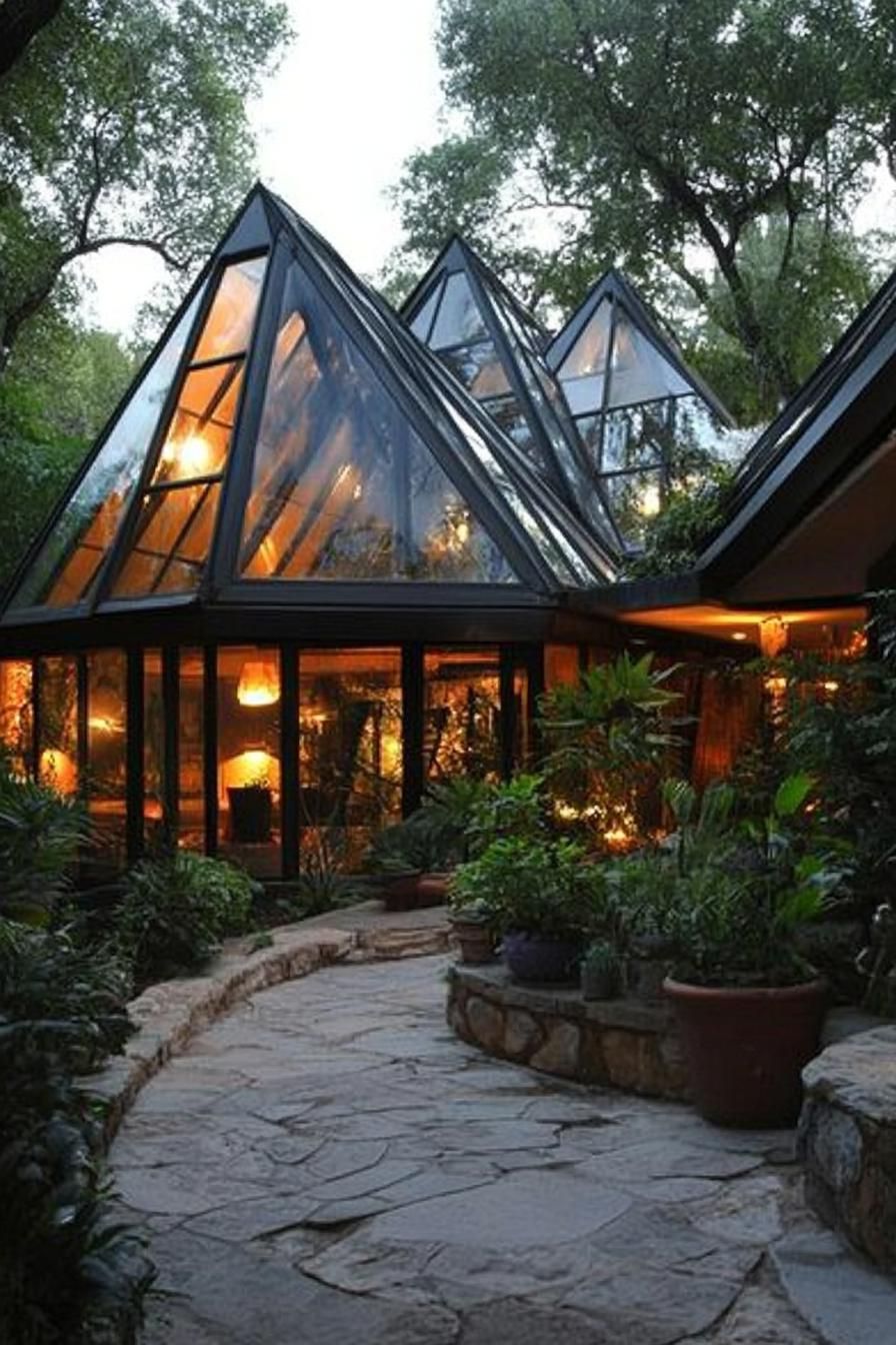 Large Glass Atrium House