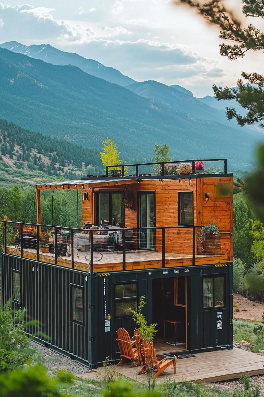 Tiny House With a Wooden Façade and Rooftop Deck