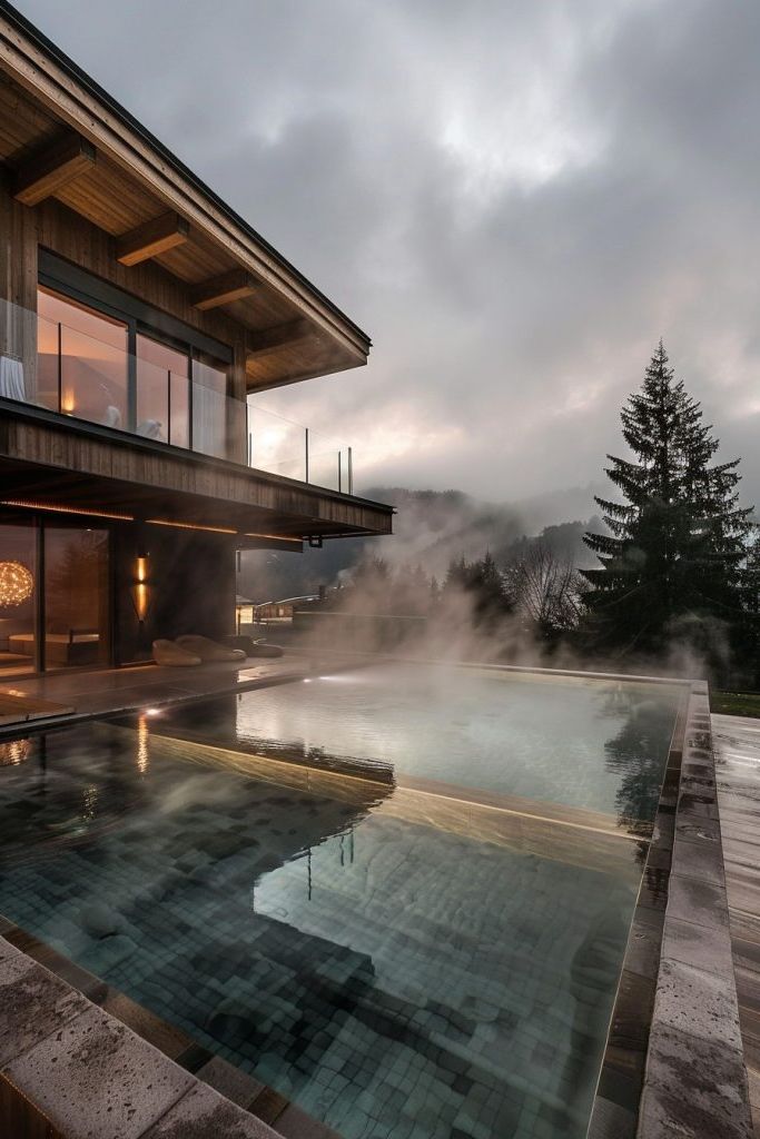 Geothermal Pool With Steam Features