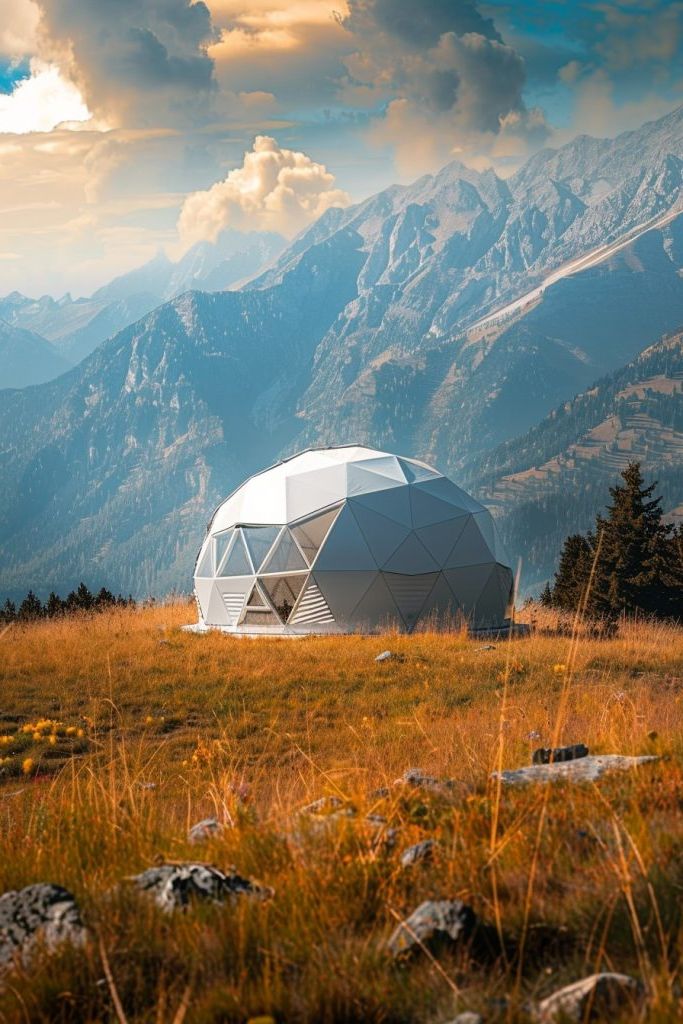 geodesic dome mountain view