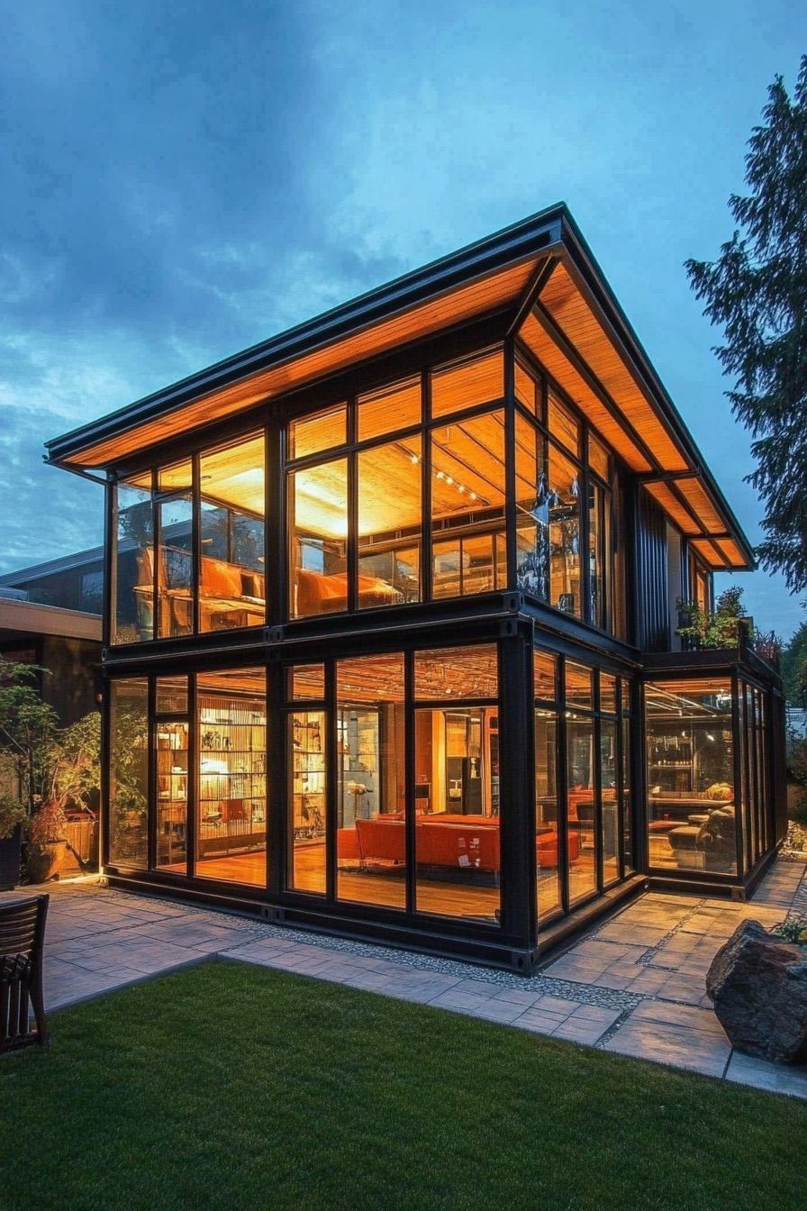 Container With Glass Walls