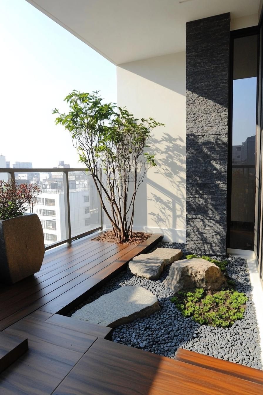 modern apartment small balcony interior with mini zend garden 2