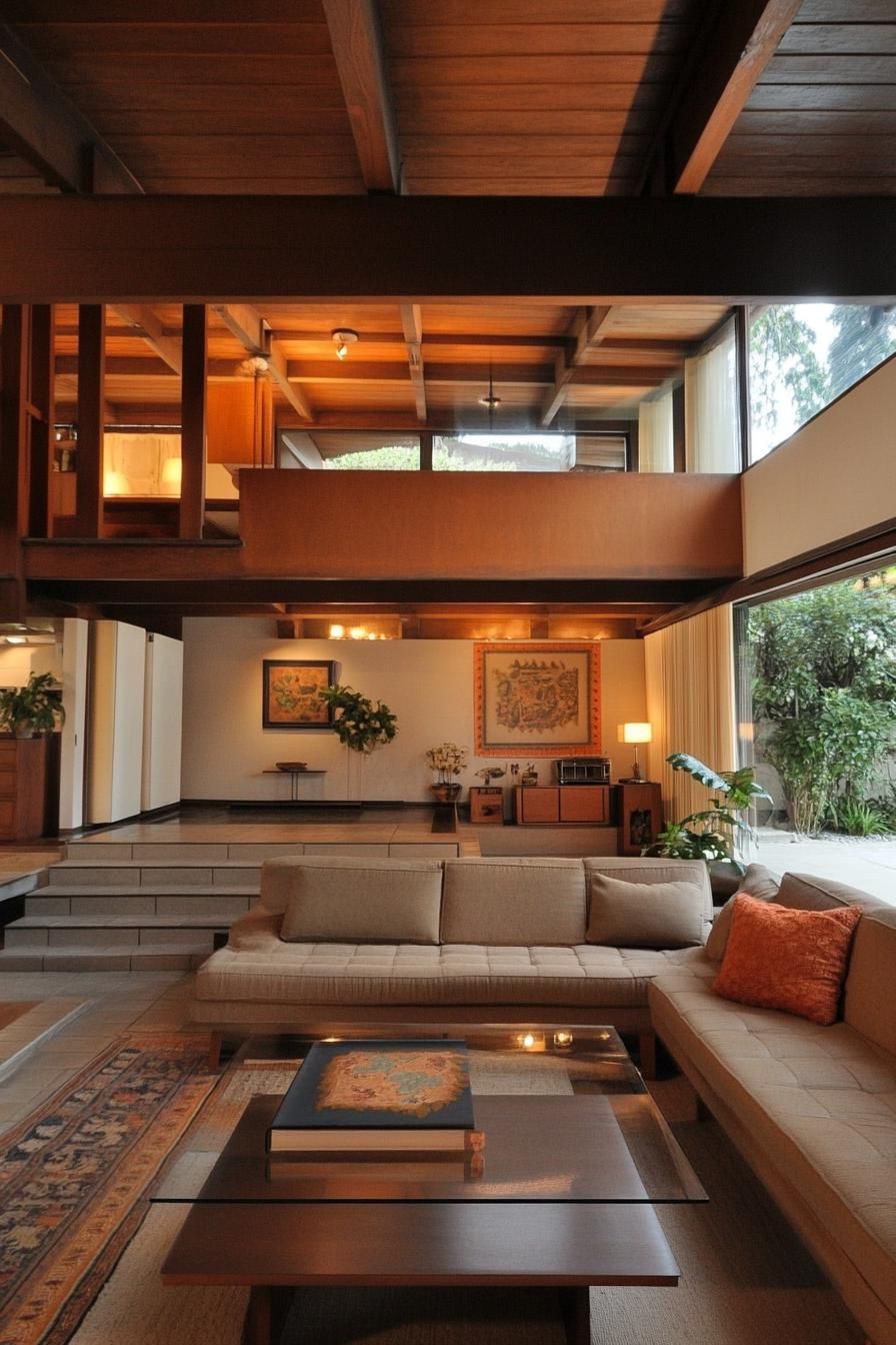 mid century modern zen style home in earthy tones 2