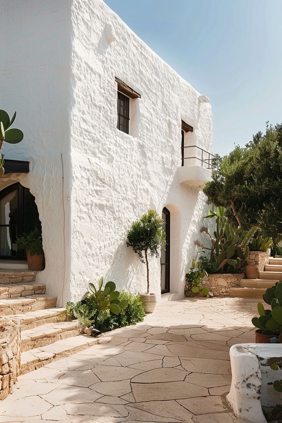 mediterranean house whitewashed walls