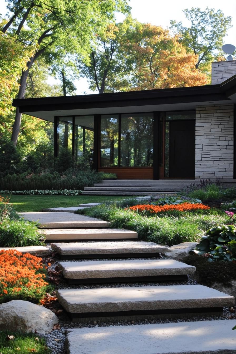 Symmetrical, Minimalist Landscaping