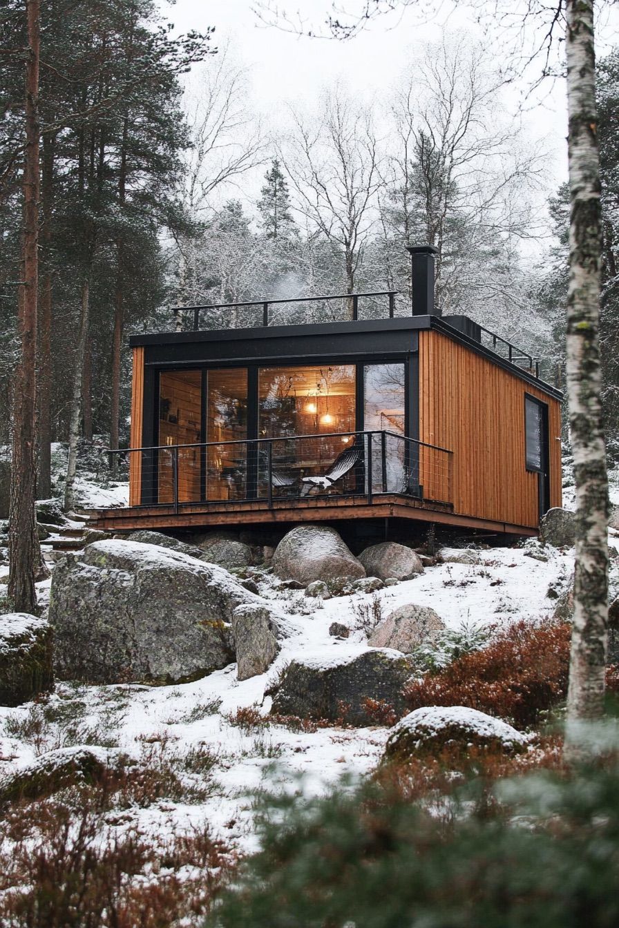 shipping container cabin scandinavian hygge 3