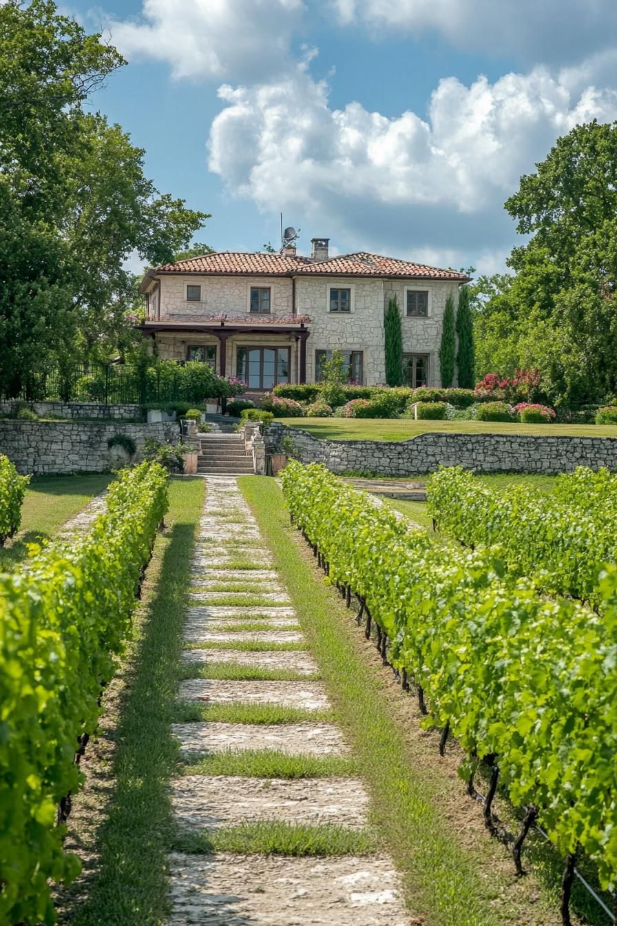 luxury vineyard estate villa with a large vineyard and gardens 3