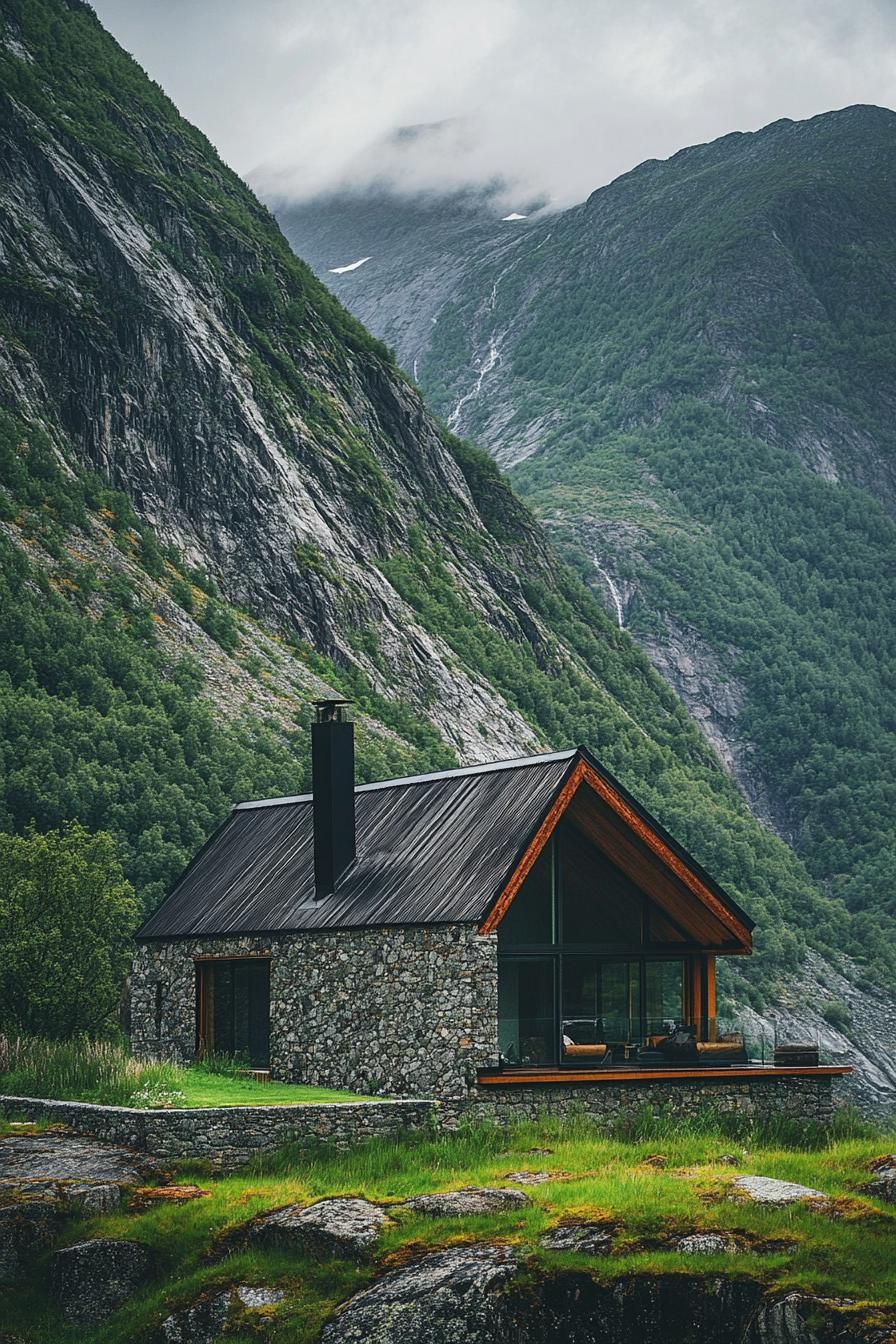 Cozy Stone Cabin Nestled in the Mountains
