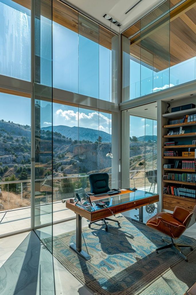 home office opening to balcony